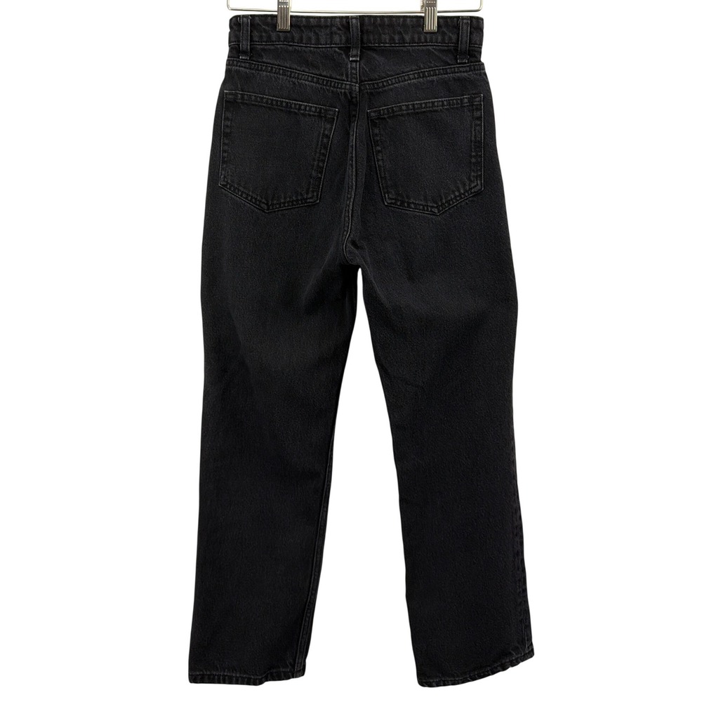 Reformation Cynthia High Rise Straight Jeans Seattle Black Denim Petite 26P - Picture 6 of 14